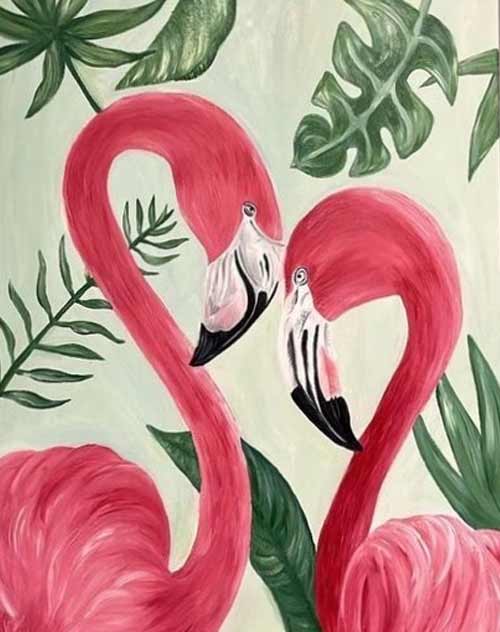Élményfestés, Flamingók
